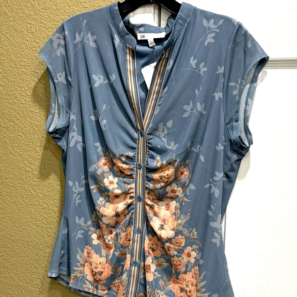 New Anthropology top button up shirt blouse size L